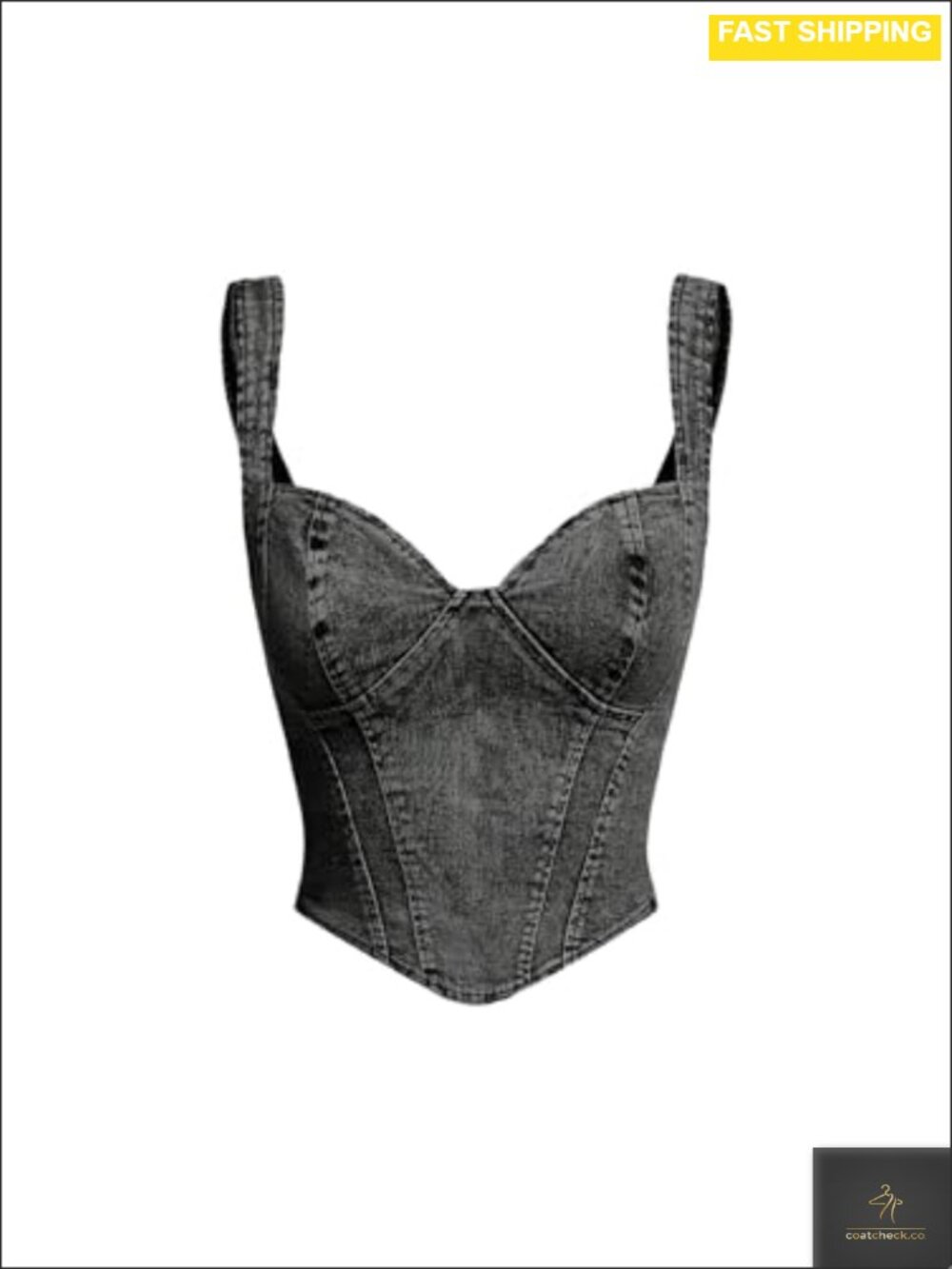 Women's Denim Tank Top Vest Jean Corset Bustier Asymmetrical Hem